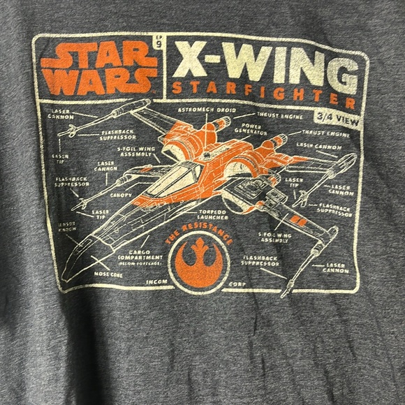 Star Wars X-Wing Starfighter Gray/Yellow Fifth Sun Graphic Tee Shirt Men’s L - Picture 2 of 6